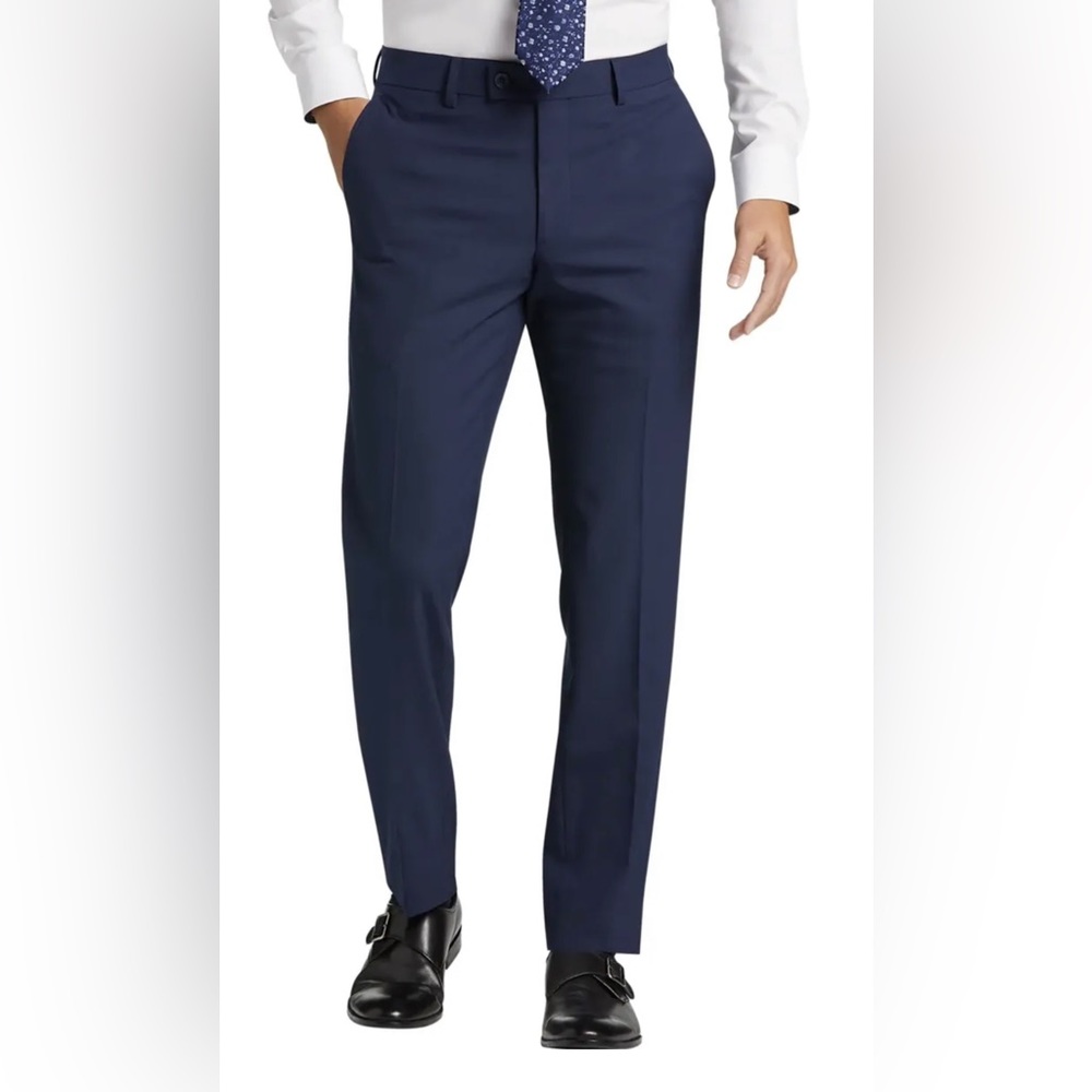 NEW Egara Orange Skinny Fit Suit Separate Pants Postman Blue 43 Waist Unhemmed